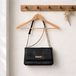 Roxy Crossbody Bag Womens Small Black Good Pebbled Chain Strap Boho Purse